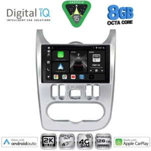 DIGITAL IQ BXK 20101SL_CPAA (9inc) MULTIMEDIA TABLET for DACIA DUSTER – LOGAN – SANDERO mod. 2006-2012 (SILVER)
