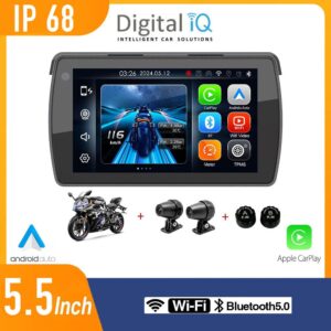 DIGITAL IQ PNA 5500_CPA (5.5inc) MOTORCYCLE CARPLAY-ANDROID AUTO (with TPMS – 2 DVR CAMERAS)